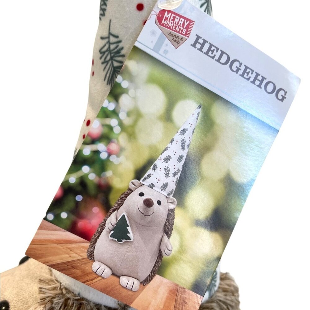 Merry Moments Holiday Christmas 18" Hedgehog Gnome Plush Toy Winter Tree GIFT - Picture 4 of 10